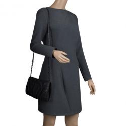 Nancy Gonzalez Black Glitter Python Crossbody Bag