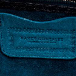 Nancy Gonzalez Black Glitter Python Crossbody Bag