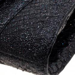 Nancy Gonzalez Black Glitter Python Crossbody Bag