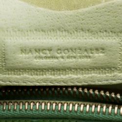 Nancy Gonzalez Green Ostrich Leather Satchel