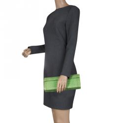 Nancy Gonzalez Kelly Green Crocodile Sherbert Clutch