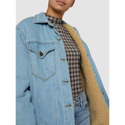 Pre Owned NANUSHKA LIGHT DENIM Nusta Faux-Shearling Lined Denim Jacket M