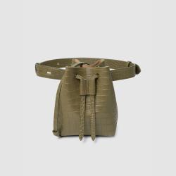 NANUSHKA Green Minee Croc-Effect Vegan Leather Belt Bag One Size