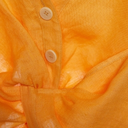 Nanushka Orange Linen Rasha Cut-Out Blouse M 