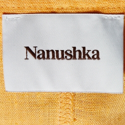 Nanushka Orange Linen Rasha Cut-Out Blouse M 