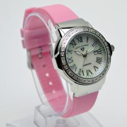 Pre Owned Swiss Legend South Beach Diamonds Pink Ladies Wristwatch 35 MM