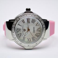 Pre Owned Swiss Legend South Beach Diamonds Pink Ladies Wristwatch 35 MM