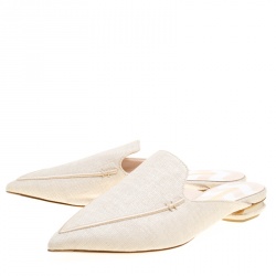 Nicholas Kirkwood Beige Canvas Beya Slide Loafers Size 40