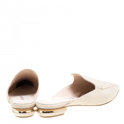 Nicholas Kirkwood Beige Canvas Beya Slide Loafers Size 40