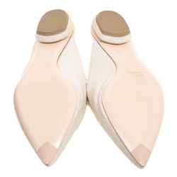 Nicholas Kirkwood Beige Canvas Beya Slide Loafers Size 40