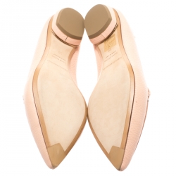 Nicholas Kirkwood Light Peach Textured Leather Beya Pointed Toe Loafers Size 39