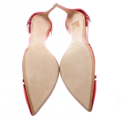 Nicholas Kirkwood Red Metallic Leather And PVC Pointed Toe Pumps Size 40