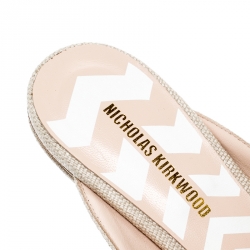 Nicholas Kirkwood Beige Raffia Beya Pointed Toe Flats Size 41