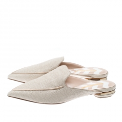 Nicholas Kirkwood Beige Raffia Beya Pointed Toe Flats Size 41
