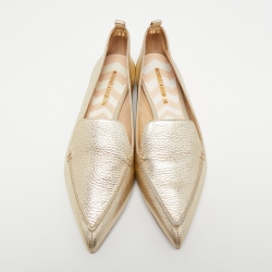 Nicholas Kirkwood Metallic Leather Beya Loafers Size 41 