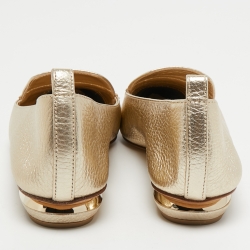 Nicholas Kirkwood Metallic Leather Beya Loafers Size 41 