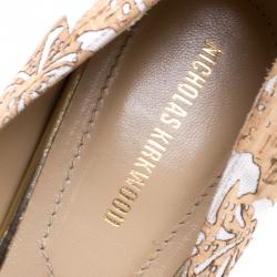 Nicholas Kirkwood Cork And Faille Eden Pointed Toe Flats Size 39