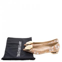 Nicholas Kirkwood Cork And Faille Eden Pointed Toe Flats Size 39