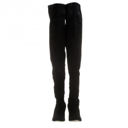Nicholas Kirkwood Black Stretch Suede Maeva Faux Pearl Embellished Heel Over The Knee Boots Size 41