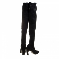 Nicholas Kirkwood Black Stretch Suede Maeva Faux Pearl Embellished Heel Over The Knee Boots Size 41