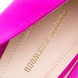 Pre Owned Nicholas Kirkwood Pink Satin Eden Crystal Embellished Pointed Toe Flats Size 40