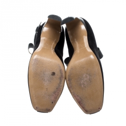 Pre Owned Nicholas Kirkwood Black Suede T Strap Pumps Size 39