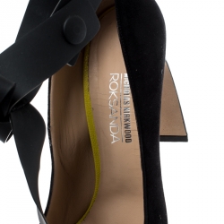 Pre Owned Nicholas Kirkwood Black Suede T Strap Pumps Size 39