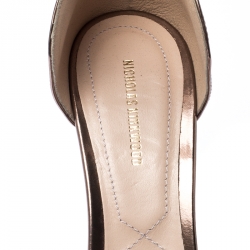 Nicholas Kirkwood Bronze/Brown Patent Leather Pearl Platform Sandals Size 40