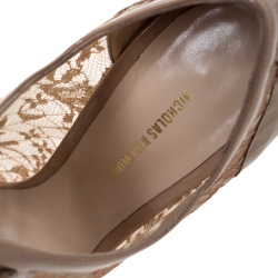 Nicholas Kirkwood Beige Lace And Patent Phoenix Sandals Size 41
