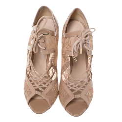 Nicholas Kirkwood Beige Lace And Patent Phoenix Sandals Size 41