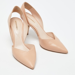 Pre Owned Nicholas Kirkwood Beige Leather Slingback Pumps Size 39 