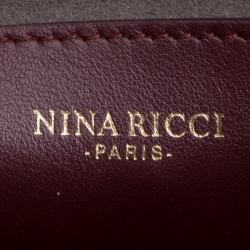 Pre Owned Nina Ricci Burgundy Velvet Elide Clutch