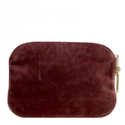 Pre Owned Nina Ricci Burgundy Velvet Elide Clutch