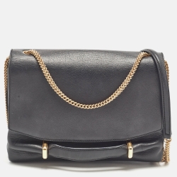 Black Leather And Suede Marché Chain Shoulder