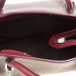 Pre Owned Nina Ricci Burgundy Lizard Embossed Leather and Suede Marche Tote