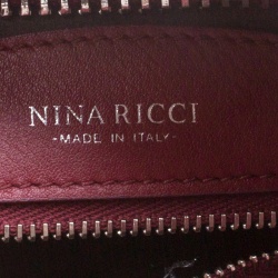 Pre Owned Nina Ricci Burgundy Lizard Embossed Leather and Suede Marche Tote