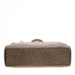 Nina Ricci Brown Coated Canvas and Leather Satchel