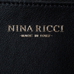 Pre Owned Nina Ricci Black Leather and Suede Medium Marche Tote