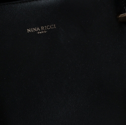 Pre Owned Nina Ricci Black Leather and Suede Medium Marche Tote