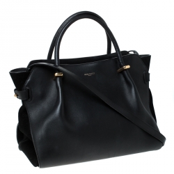 Pre Owned Nina Ricci Black Leather and Suede Medium Marche Tote