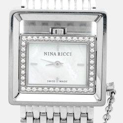 Nina Ricci Mother Of Pearl Stainless Steel Diamond N02283 Women's Wristwatch 28.50 mm
