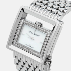 Nina Ricci Mother Of Pearl Stainless Steel Diamond N02283 Women's Wristwatch 28.50 mm