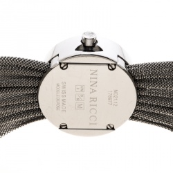 Pre Owned Nina Ricci Silver White Stainless Steel and Diamonds N021.12 Women's Wristwatch 20 mm