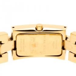 Pre Owned Nina Ricci White Dial Gold Plated Stainless Steel Classic Rectangular N00242 Women's Wristwatch 16 mm