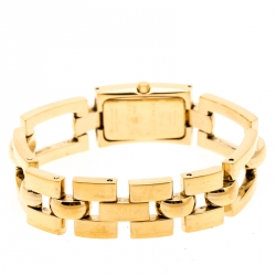 Pre Owned Nina Ricci White Dial Gold Plated Stainless Steel Classic Rectangular N00242 Women's Wristwatch 16 mm