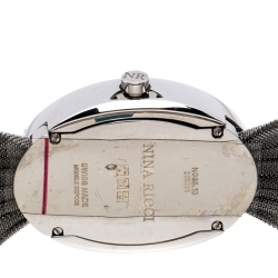 Pre Owned Nina Ricci Silver Pleated Mesh Stainless Steel N035.13 Women's Wristwatch 25 mm