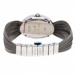 Pre Owned Nina Ricci Silver Pleated Mesh Stainless Steel N035.13 Women's Wristwatch 25 mm