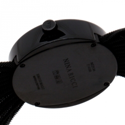 مملوكة مسبقًا Nina Ricci Black PVD Coated Stainless Steel Diamonds N021.94 Women's Wristwatch 31 mm