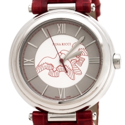 Pre Owned Nina Ricci Silver Grey Stainless Steei N034.13 Women's Wristwatch 40 mm