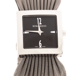 Pre Owned Nina Ricci Black Stainless Steel N019.12 Women's Wristwatch 24 mm
